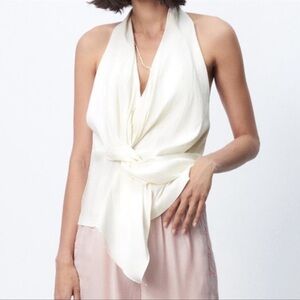 Zara Linen blend Halter Blouse